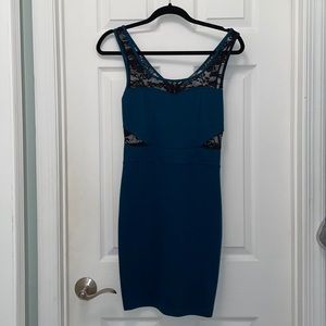 Teal and black dress